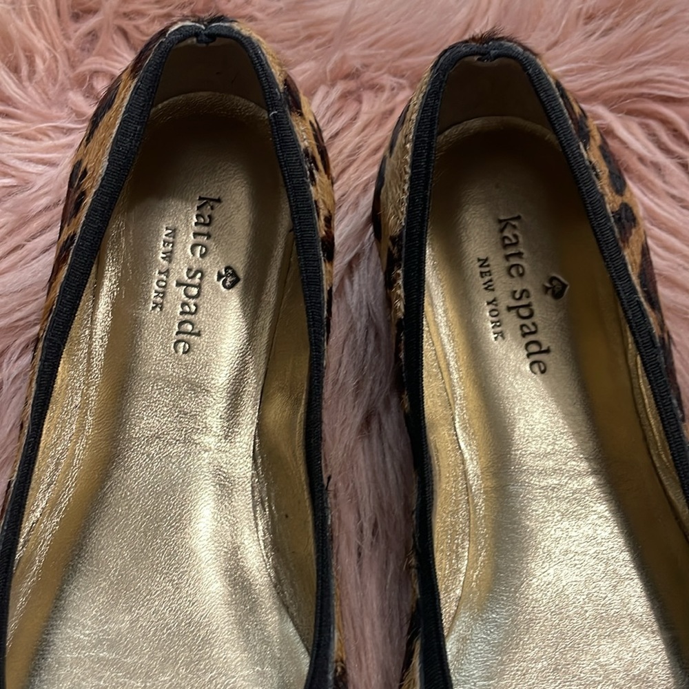 Kate Spade Leopard Print Ballet Flats - Gold Plaque - Picture 5 of 12